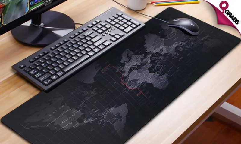 World Map-Themed Extended Keyboard & Mouse Pad!